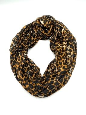 Express Leopard Print Infinity Scarf - Brown & Black